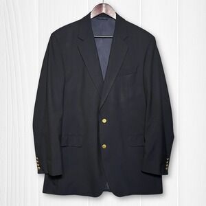 Brooks Brothers 1818 Madison Loro Piana Wool Blazer Men's 42L Navy Blue